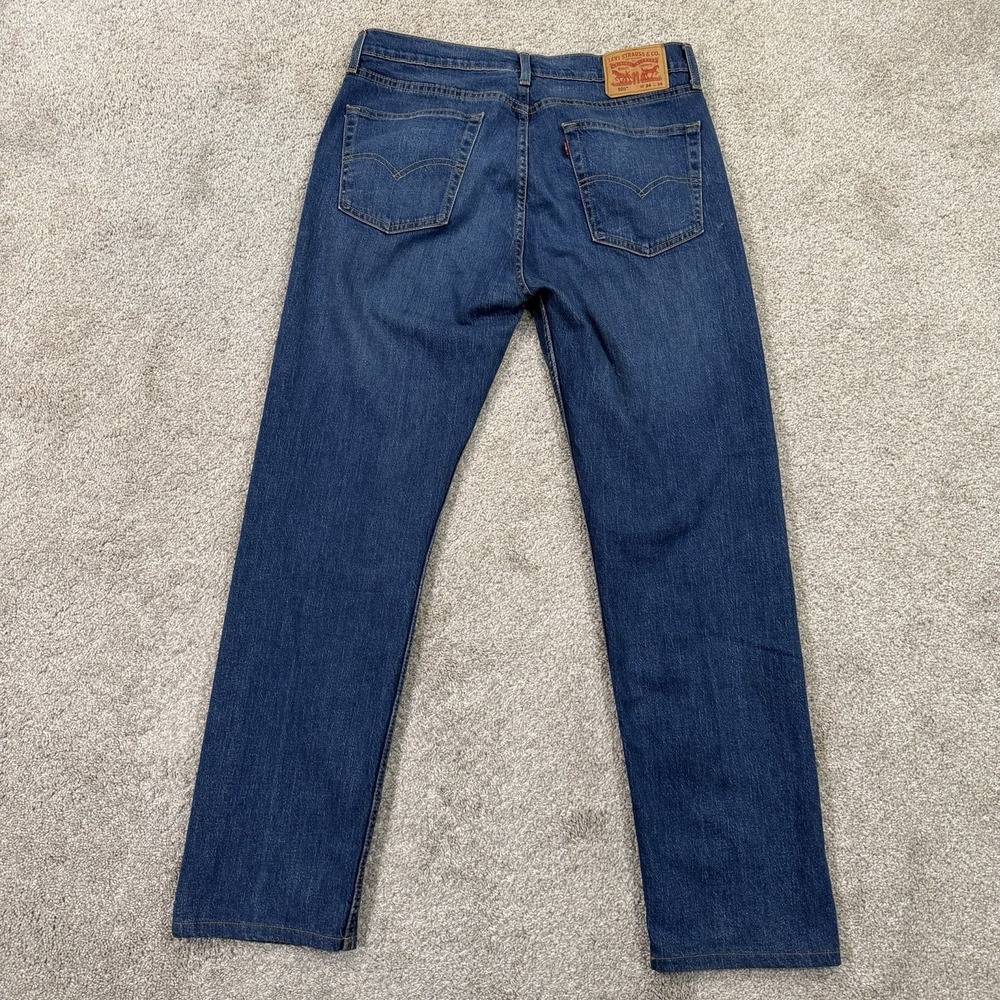 Levi's Mens 505 Jeans 34x34 Straight Leg Blue Medium Wash Denim Classic Everyday - Picture 7 of 9